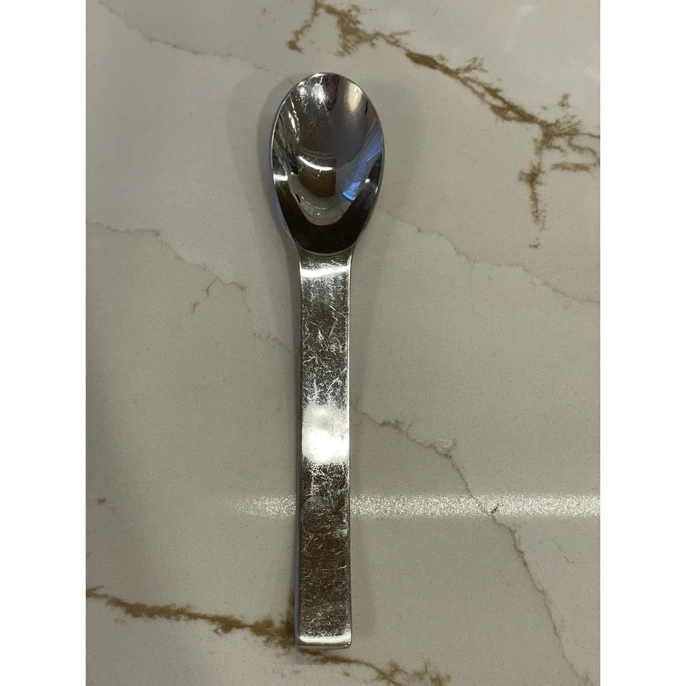 Vintage Sasaki Y. Kono Vignelli Designs Stainless Oval Soup Spoon 7